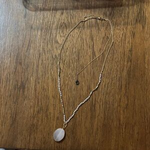 Elegant Gold and Light Purple Beaded Necklace